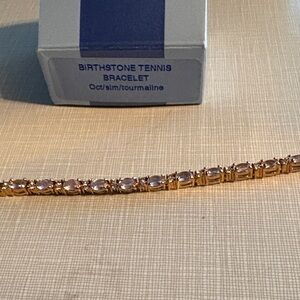 Avon Oct Gold and Tourmaline Tennis Bracelet